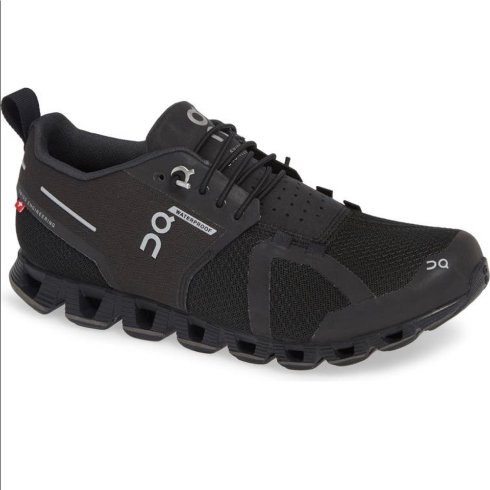 On Cloud Black/Lunar Waterproof Running Shoes